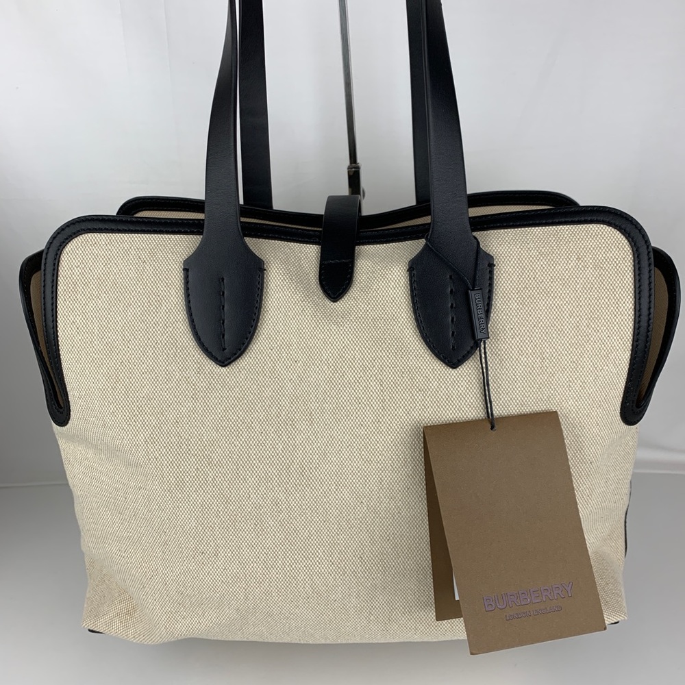 New Burberry Soft Cotton & Leather Belt Bag - Picture 3 of 8